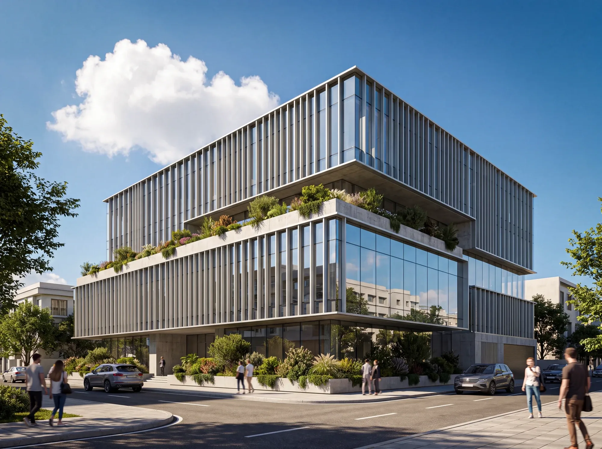 Office building, commercial exterior by 360 Space